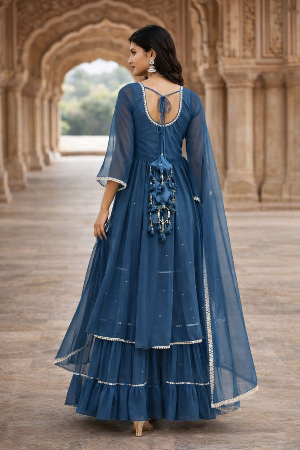 Neelanjali Graceful Blue Sharara Set
