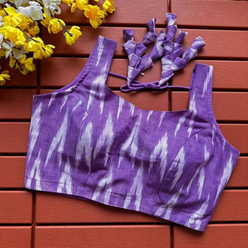 Eshani Purple Ikat Cotton Blouse