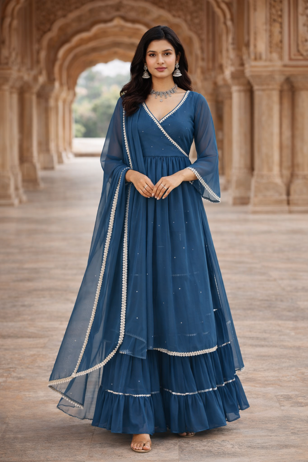Neelanjali Graceful Blue Sharara Set