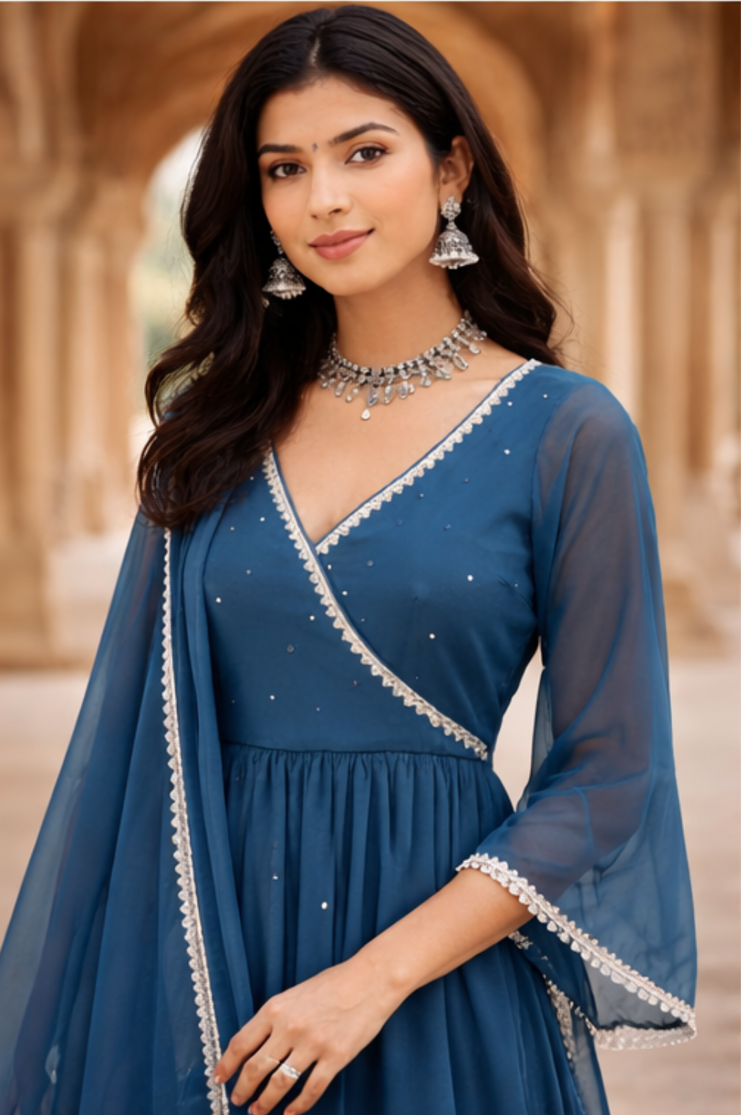 Neelanjali Graceful Blue Sharara Set
