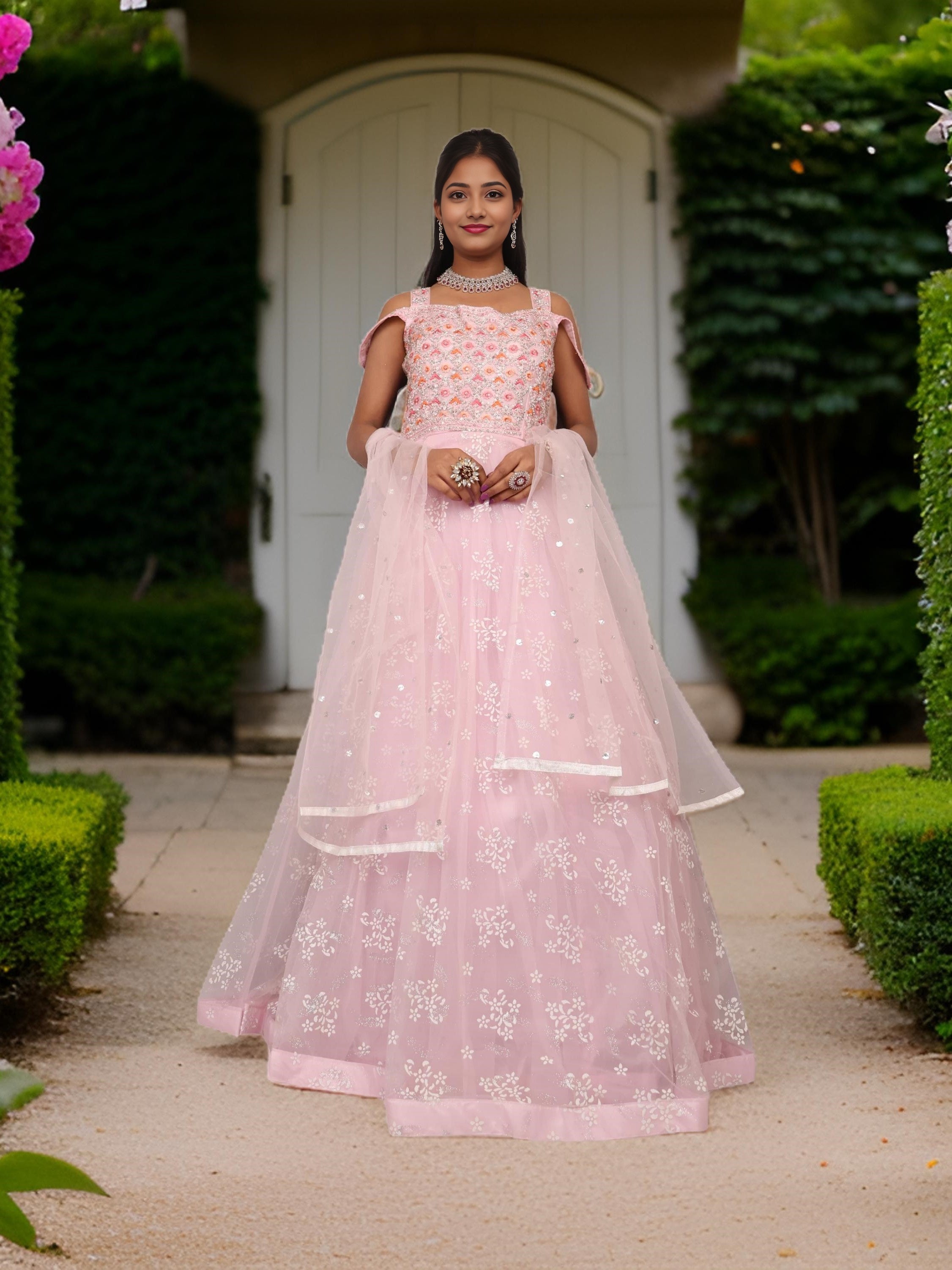 Gown with Stone Work & Embroidery by Shreekama