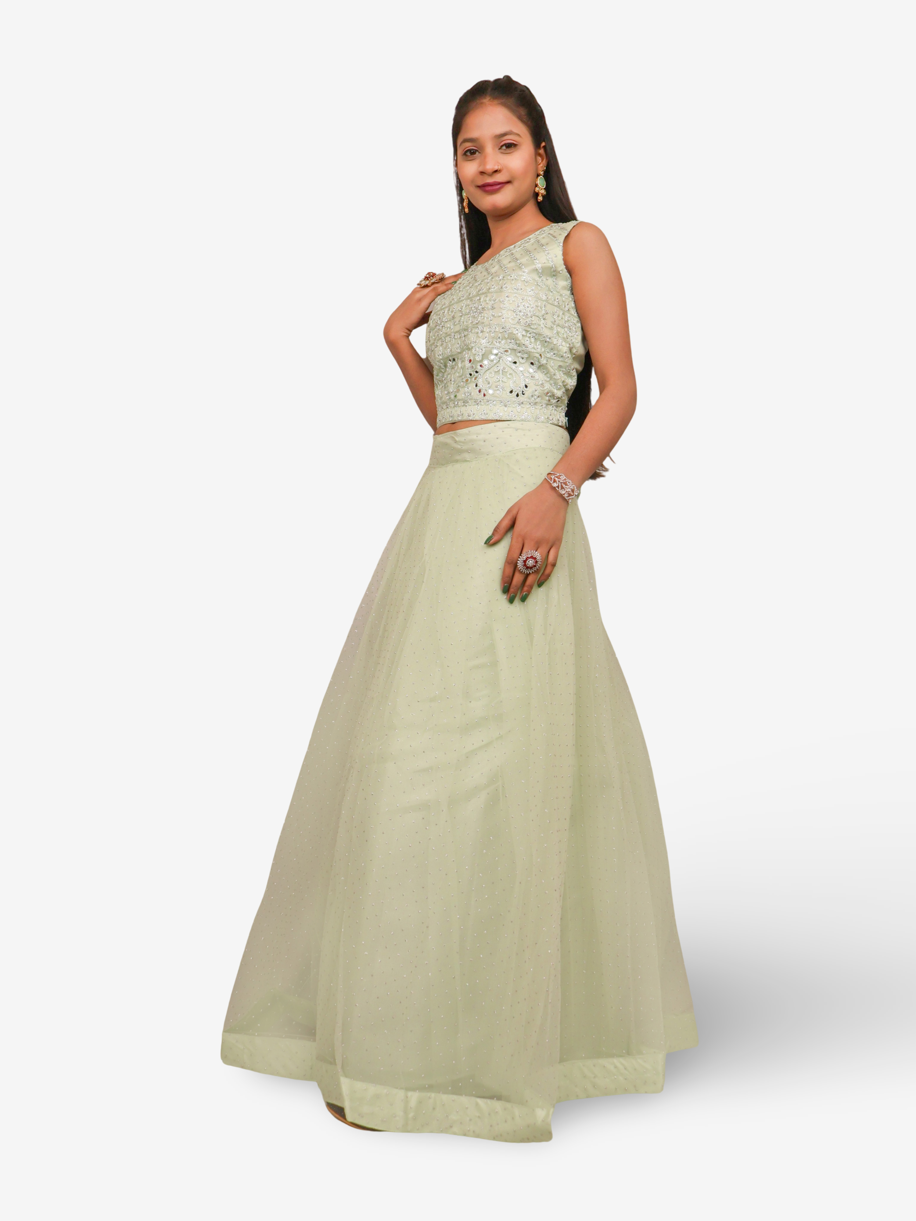 Stones & Embroidered Lehenga Choli Set