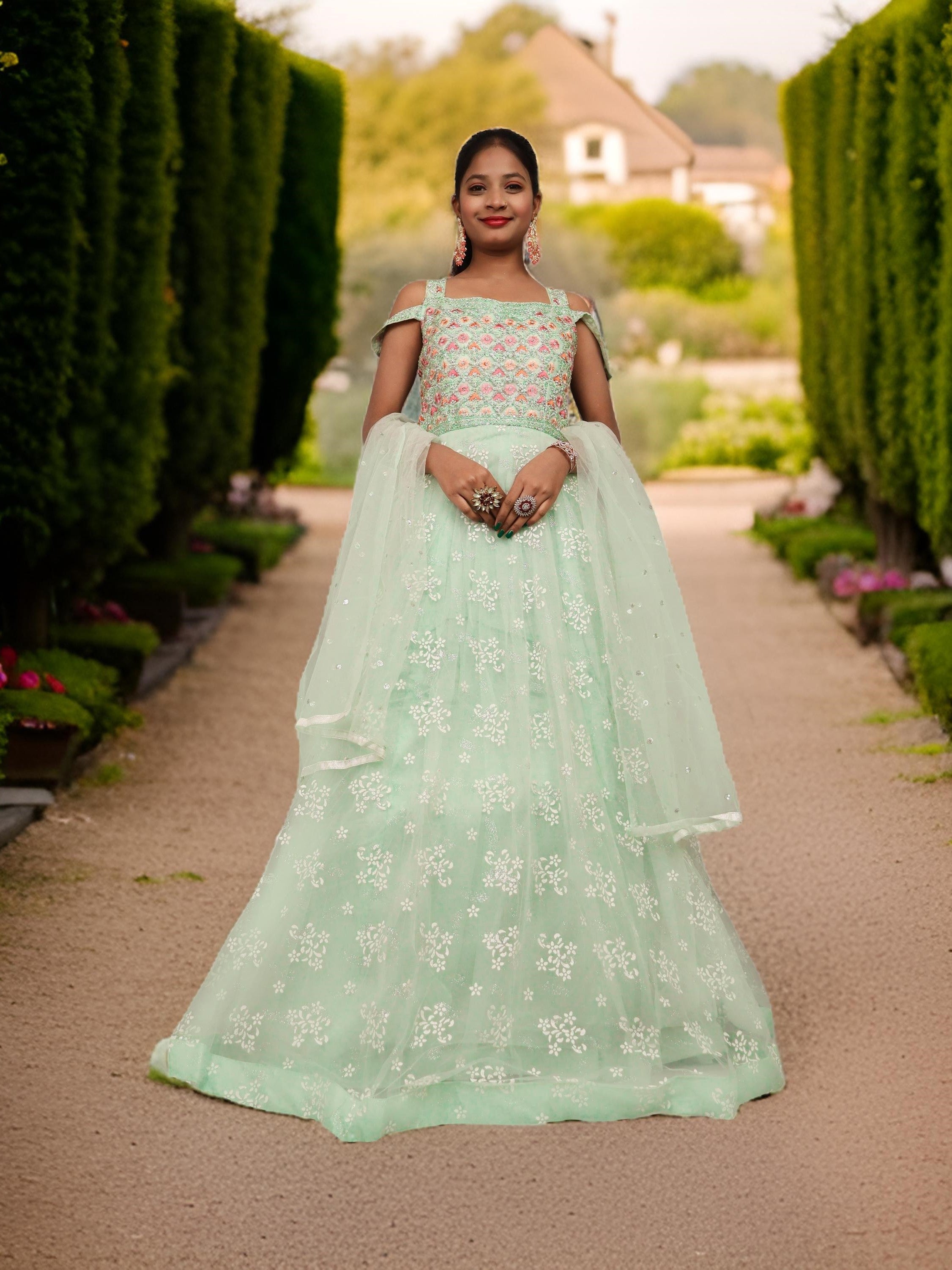 Gown with Stone Work & Embroidery by Shreekama