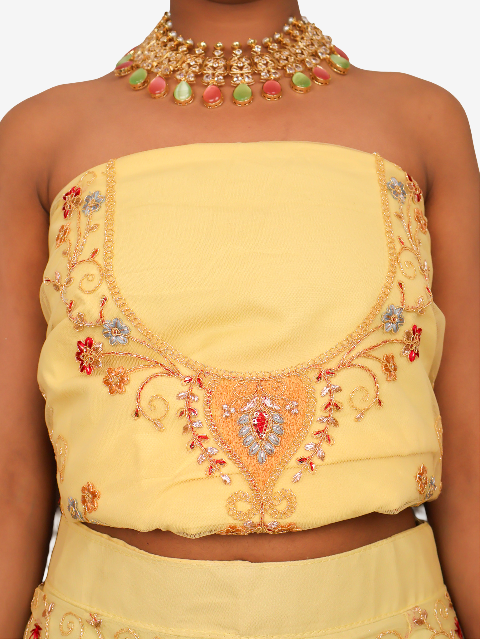 Semi-Stitched Lehenga Embroidery & Zari Thread Work by Shreekama