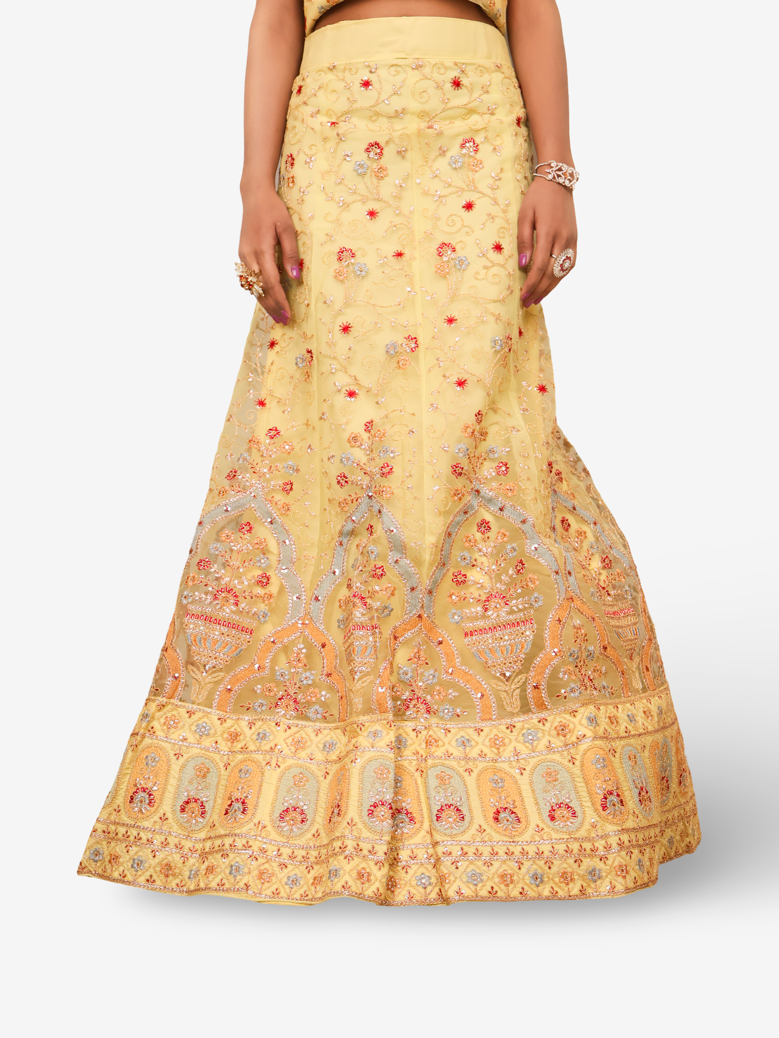 Semi-Stitched Lehenga Embroidery & Zari Thread Work by Shreekama