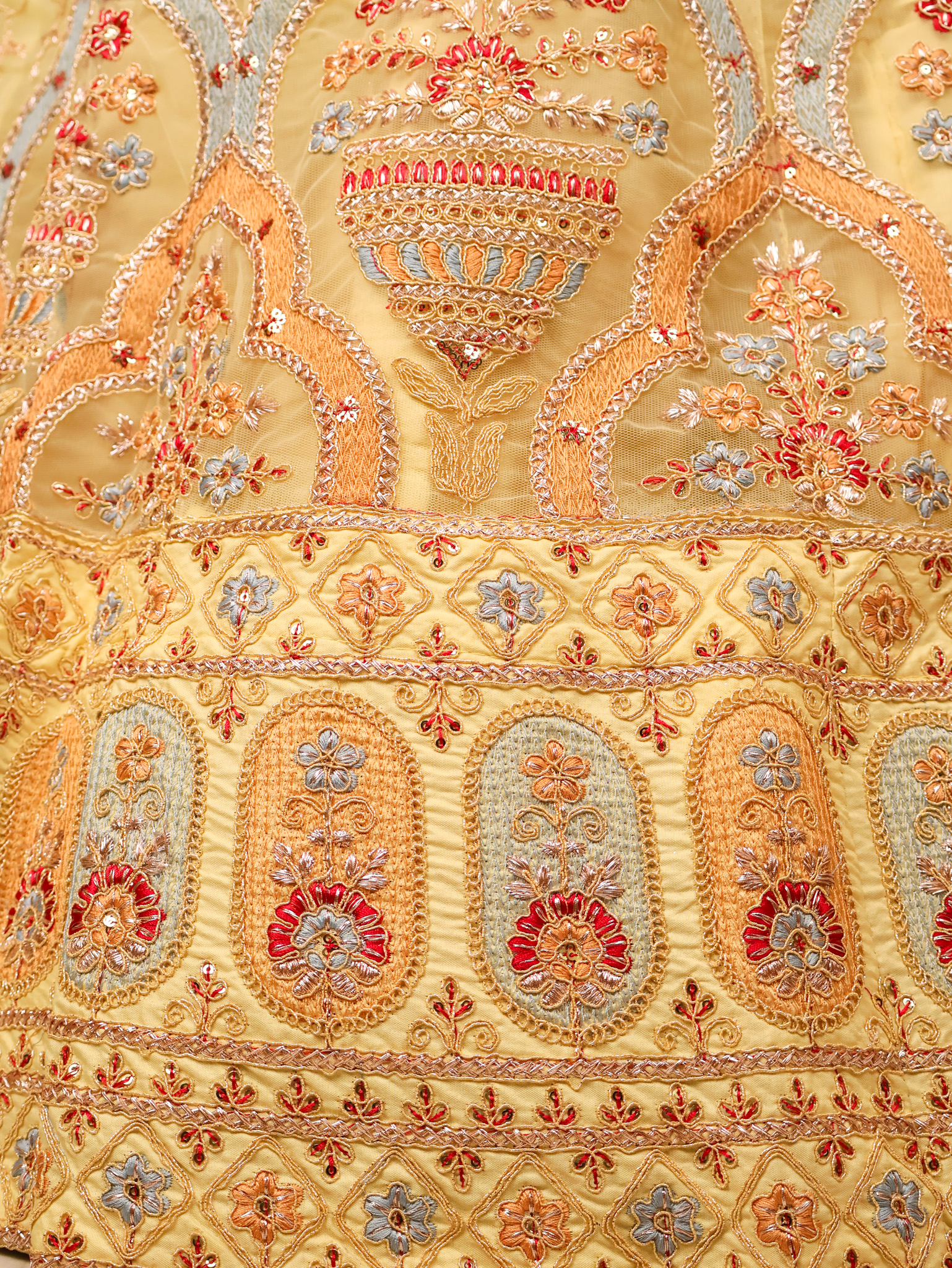 Semi-Stitched Lehenga Embroidery & Zari Thread Work by Shreekama