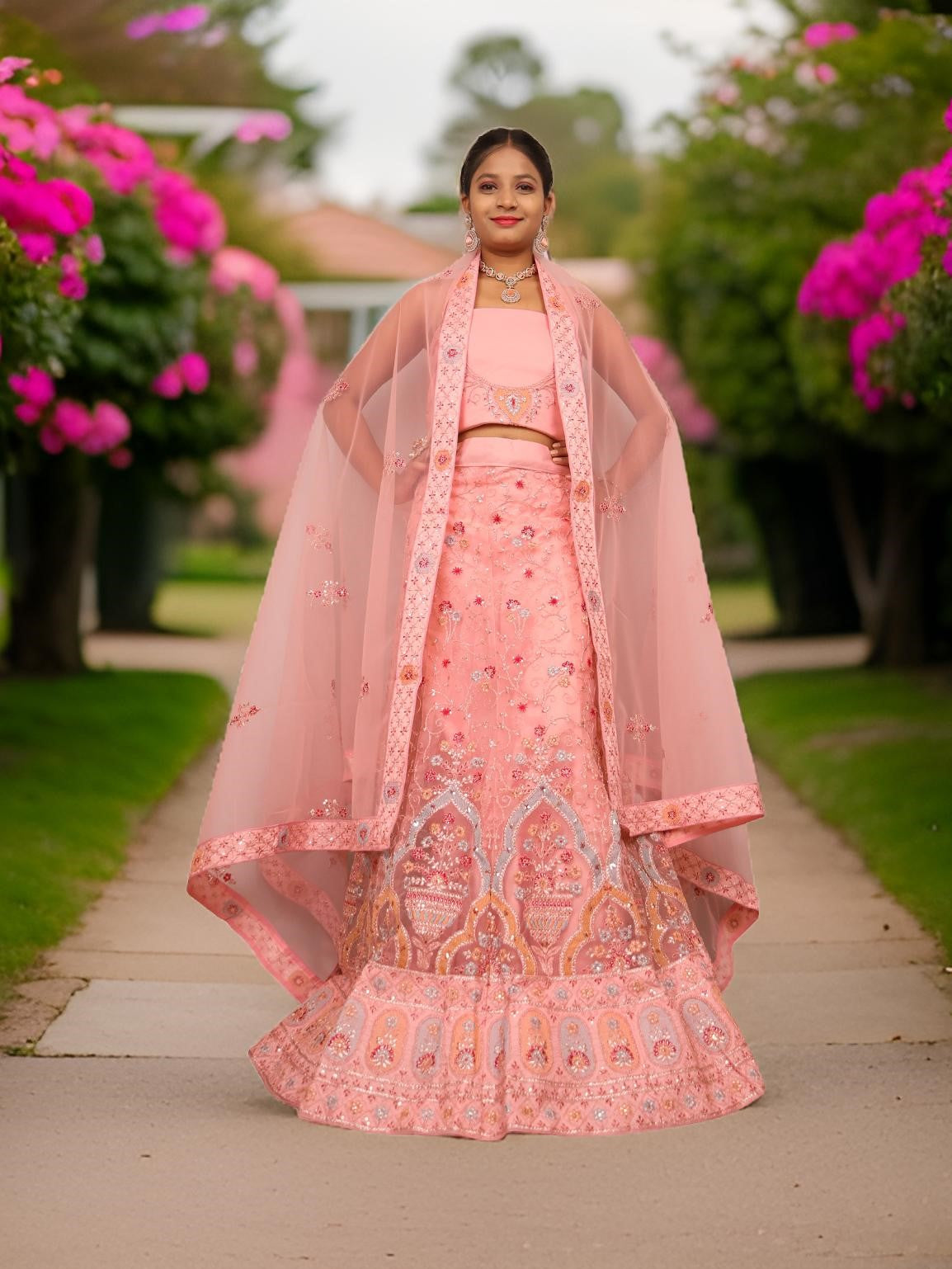 Semi-Stitched Lehenga Embroidery & Zari Thread Work by Shreekama