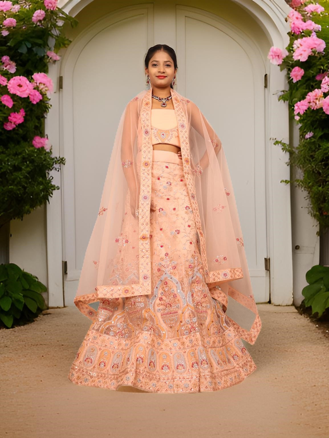 Semi-Stitched Lehenga Embroidery & Zari Thread Work by Shreekama