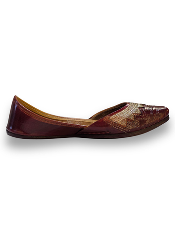 Classic Maroon Zari-Trimmed Heritage Jutti